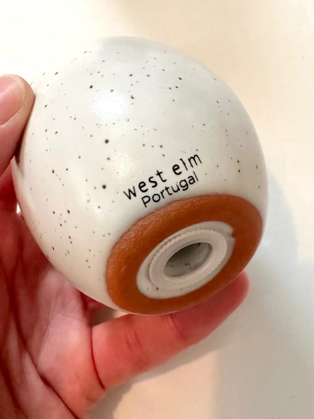West Elm Speckled Ceramic Egg Salt‎ & Pepper Shakers White Easter NWOT